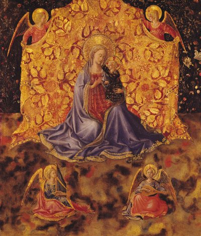 Nöyryyden Madonna Kristuksen lapsen ja enkelien kanssa tekijältä Fra Angelico