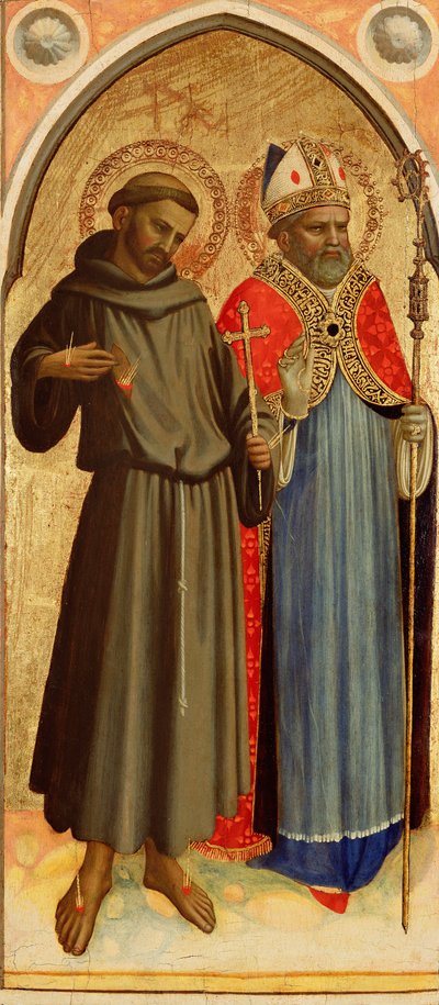 Pyhä Franciscus ja piispa Pyhä tekijältä Fra Angelico