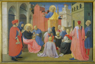Pyhän Pietarin saarna, predella Linaiuolin triptyykistä, 1433 (tempera taulussa) tekijältä Fra Angelico