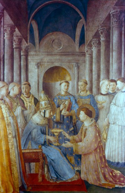 Pyhä Sixtus II ja hänen diakoninsa St Laurence, 1400-luvun puoliväli tekijältä Fra Angelico