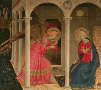 Anunciation (tempera paneelissa) (katso myös 43914) tekijältä Fra Angelico