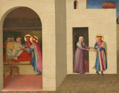 The Healing of Palladian kirjoittaneet Saint Cosmas ja Saint Damian, n. 14381440. tekijältä Fra Angelico