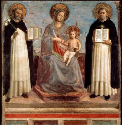 Neitsyt ja lapsi pyhien Dominicuksen ja Tuomas Akvinolaisen kanssa, 1424-1430 tekijältä Fra Angelico