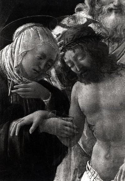 Hautaus, yksityiskohta Neitsyestä ja Kristuksesta tekijältä Fra Filippo Lippi