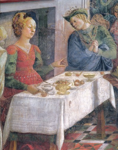 Herodeksen juhla; Herodiusta kuvaava yksityiskohta freskojaksosta The Lives of SS. Stephen ja Johannes Kastaja Capella dell"Assuntasta tekijältä Fra Filippo Lippi