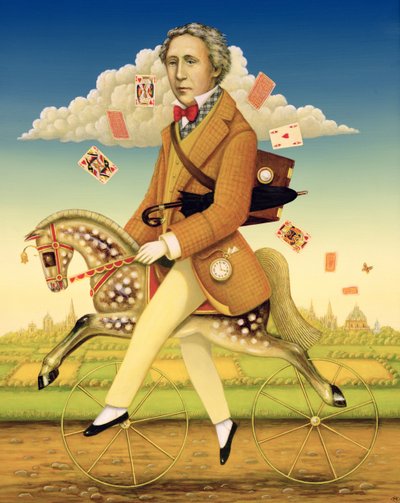 Lewis Carroll (1832-98) 2001 (öljy ja tempera paneelissa) tekijältä Frances Broomfield