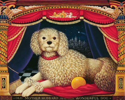 Old Mother Hubbards Wonderful Dog, 1998 (öljy ja tempera paneelissa) tekijältä Frances Broomfield