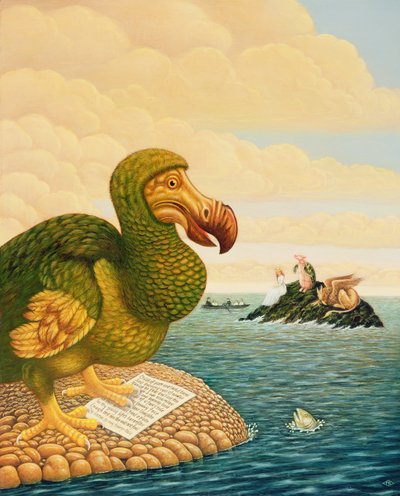 Dodo, 1993 (öljy ja tempera paneelissa) tekijältä Frances Broomfield