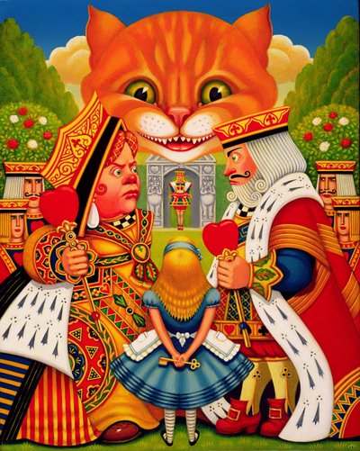 The King and Queen of Hearts, 2010 (öljyt ja tempera paneelissa) tekijältä Frances Broomfield