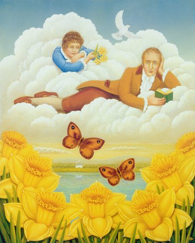 Wordsworthin narsissit, 2004 (öljy ja tempera paneelissa) tekijältä Frances Broomfield