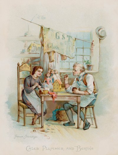 Caleb Plummer ja Bertha (chromolitho) tekijältä Frances Brundage