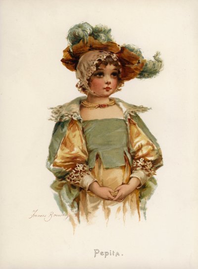 Tytöt: Pepita (väri litho) tekijältä Frances Brundage