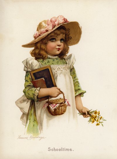 Tytöt: Kouluaika (väri litho) tekijältä Frances Brundage