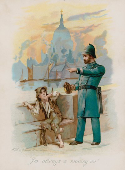 "Olen aina menossa eteenpäin" (chromolitho) tekijältä Frances Brundage
