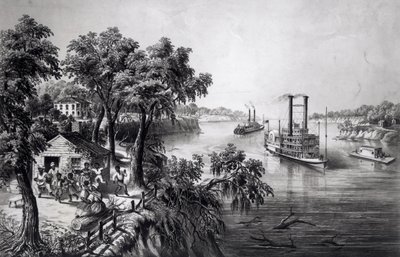 Low Water in Mississippi, pubi. Currier ja Ives, 1867 tekijältä Frances Flora Bond Palmer