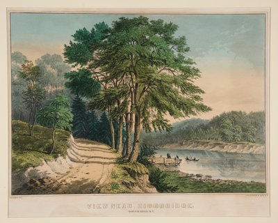 Näkymä Highbridgen lähellä. Harlem River, N.Y. tekijältä Frances Flora Bond Palmer