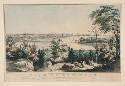Näkymä New Yorkiin Weehawken-North Riveriltä tekijältä Frances Flora Bond Palmer