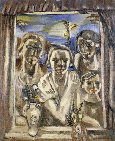 Perhe, n. 1926-1930 (öljy kankaalle) tekijältä Frances Hodgkins