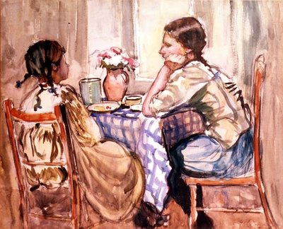 Ateria (akvarelli paperille) tekijältä Frances Hodgkins