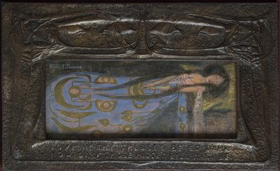 Rakasta, jos puusi ovat niin tummia, kuinka tummia niiden piilosilmien täytyy olla, noin 1896 (beaten metalli) tekijältä Frances Macdonald