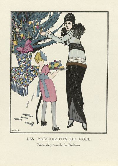 Jouluvalmistelut, pub. 1914 (Tulostuskuvio) tekijältä Francesc Xavier Gosé