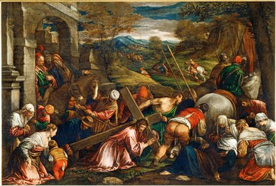 La Montee au Calvaire - Jeesus Kristus kantaa ristiä ... tekijältä Francesco (1549 92) Bassano
