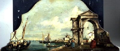 Capriccio venetsialainen satamanäkymä tekijältä Francesco (after) Guardi