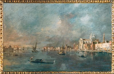 Vue de la Giudecca avec les Zattere - Näkymä Giudeccan kanavalle ja Zatterelle ... tekijältä Francesco (circle of) Guardi