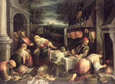 Jeesus Marian ja Martan kanssa, tekijältä Francesco Bassano