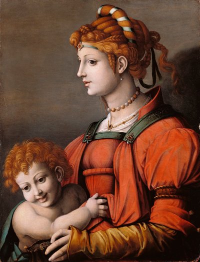 Italian: Ritratto di una donna e bambino / Vapauden allegoria Naisen ja lapsen muotokuva / Vapauden allegoria tekijältä Francesco Bacchiacca