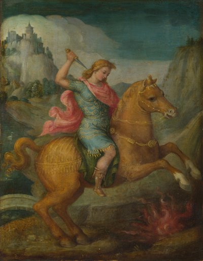 Marcus Curtius, c. 1525 tekijältä Francesco Ubertini Bacchiacca