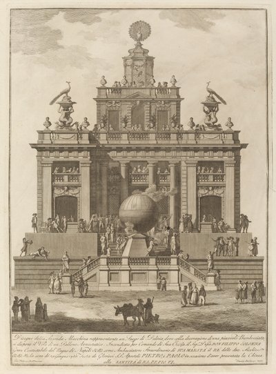 Ilopaikka ilmapallolla, Chinea Festival, 1785. tekijältä Francesco Barbazza