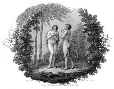Adam ja Eeva, 1796. tekijältä Francesco Bartolozzi