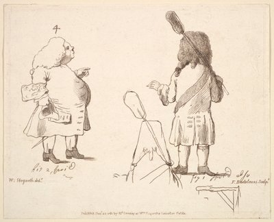 Karikatyyrit Lord Melcombesta ja Lord Winchelseasta, 22. joulukuuta 1781. tekijältä Francesco Bartolozzi