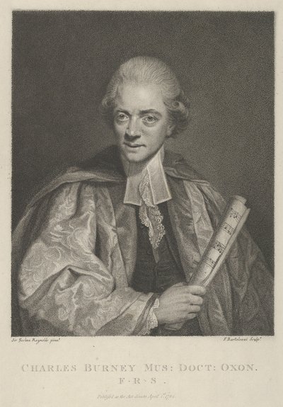 Charles Burney, 1. huhtikuuta 1784, 1. huhtikuuta 1784. tekijältä Francesco Bartolozzi