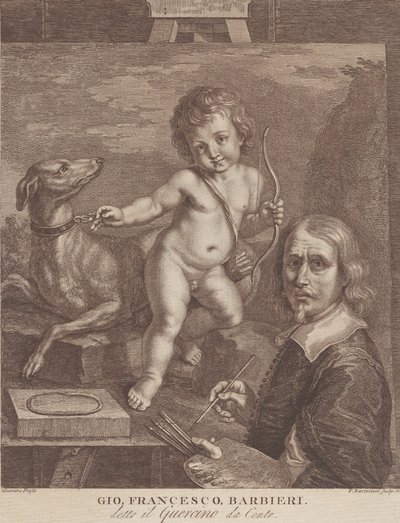Guercinon omakuva, 1790-99. tekijältä Francesco Bartolozzi