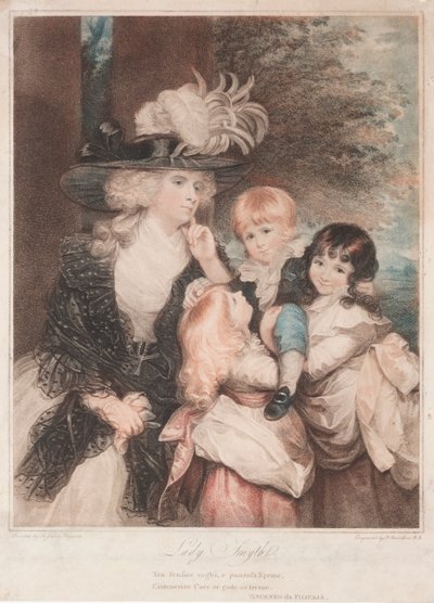 Lady Smith ja hänen lapsensa, 1789. tekijältä Francesco Bartolozzi