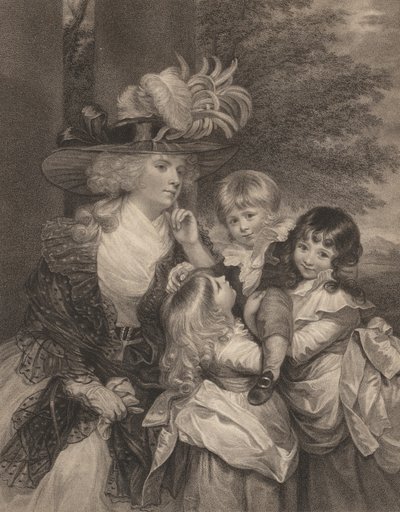 Lady Smith ja hänen lapsensa, 15. maaliskuuta 1789. tekijältä Francesco Bartolozzi