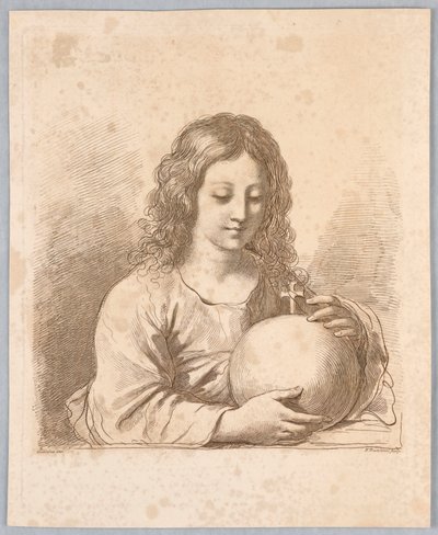 Salvator Mundi maapallolla ja ristillä tekijältä Francesco Bartolozzi