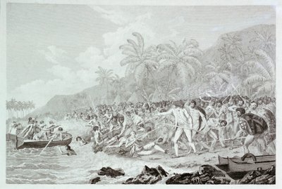 Kapteeni Cookin kuolema (ilman nimeä), noin 1783 (kaiverrus). tekijältä Francesco Bartolozzi