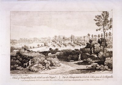 Näkymä Hampstead Heathista, Hampstead, Lontoo, 1752. tekijältä Francesco Bartolozzi