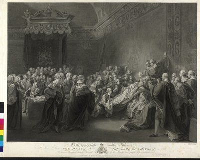 William Pitt Chathamin jaarlin kuolema tekijältä Francesco Bartolozzi