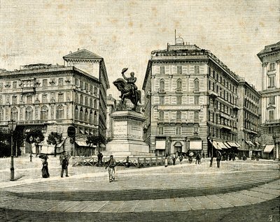 Muistomerkki Viktor Emmanuel II:lle (1820-1878), kirjoittanut Francesco Barzaghi (1839-1892), Piazza Corvetto, Genova, Liguria, Italia tekijältä Francesco Barzaghi