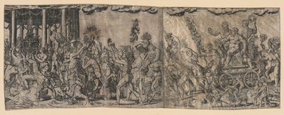 Bakkanaalinen kohtaus, 1500-luvun loppu - 1600-luvun alku. tekijältä Francesco Bertelli