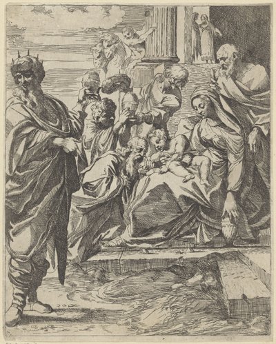 Kuninkaiden palvonta tekijältä Francesco Brizio (attributed to)