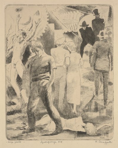 Ilman syytä, n. 1920 (etsaus) tekijältä Francesco Chiappelli