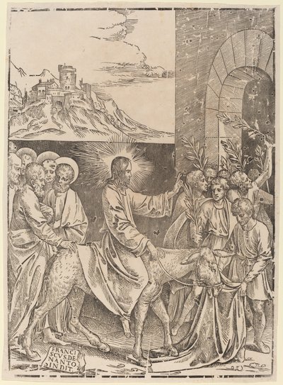 Kristuksen tulo Jerusalemiin tekijältä Francesco Denanto