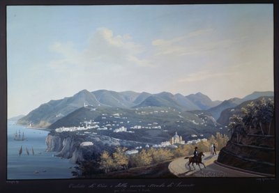 Vico Equense ja uusi tie Sorrentoon (tempera) tekijältä Francesco Fergola