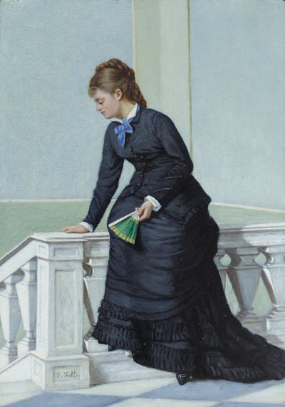 Mustasukkainen, noin 1875-78 (öljy paneelille). tekijältä Francesco Folli