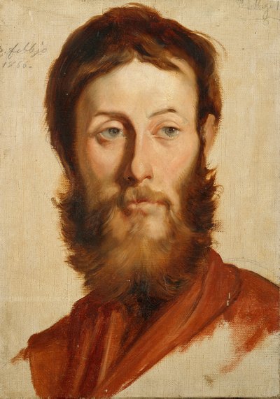 Taidemaalari Ernesto Rayperin (1840-1873) muotokuva Francesco Gandolfin (1824-1873) maalaus 1866 Su. 40x28 cm Genes Nervi, Modernin taiteen galleria, inv. 0654 tekijältä Francesco Gandolfi